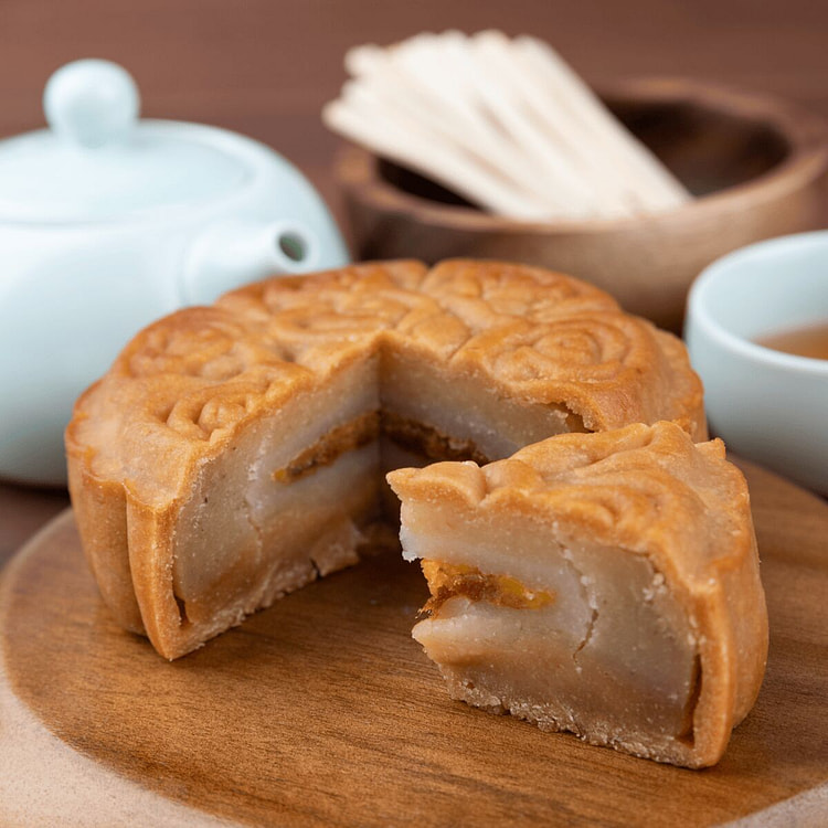 Mochi Lotus Paste Durian Mooncake w. Egg Yolk 200g