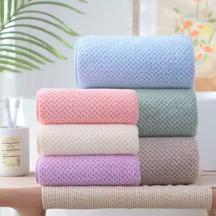 Pink Soft Waffle Weave Thick Face Towel 1 count