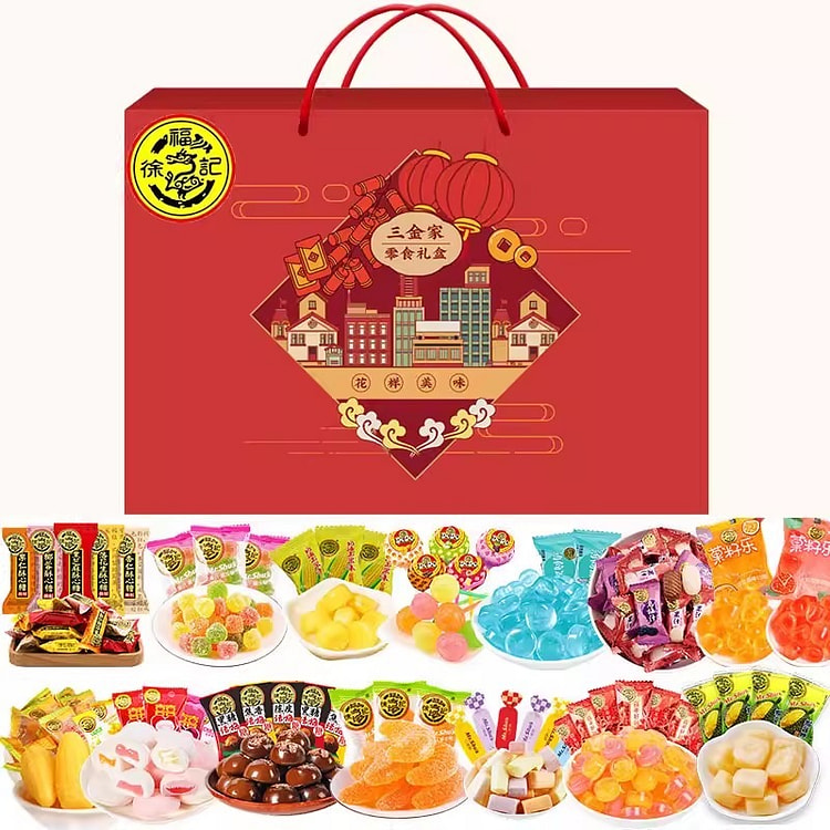 徐福记 糖果礼盒装酥心糖混装礼包年货1500g/盒 1500 克