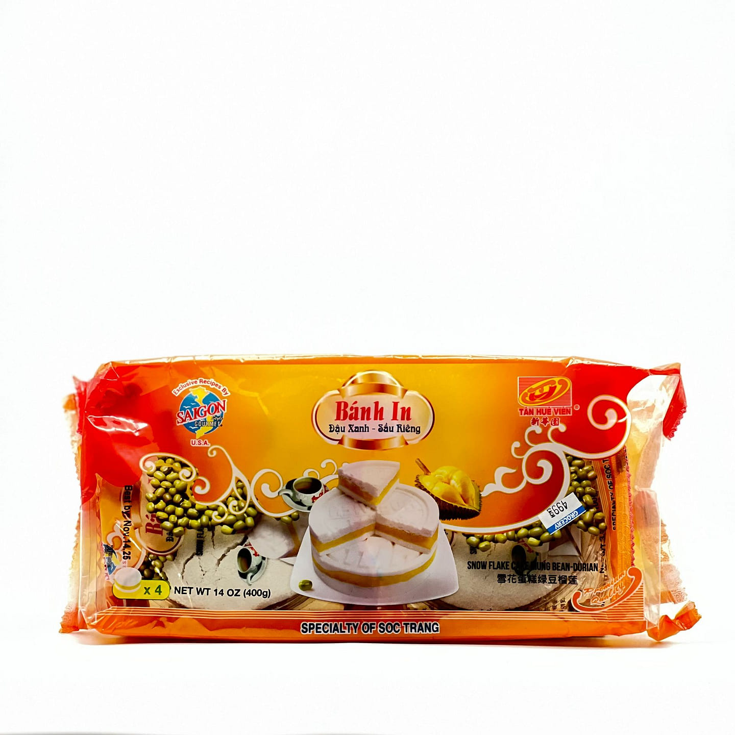 SNOW FLAKE CAKE GREEN BEAN TAN HUE VIEN 14 oz