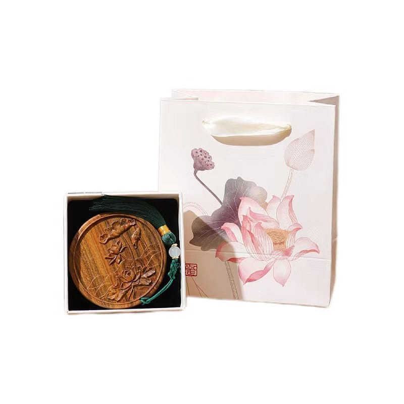Chinese Style Sandalwood Comb Teachers’ Day Gift -Lotus Sandalwood Mirror 1 each