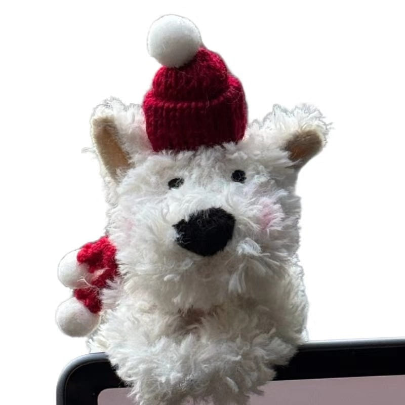 Car Screen Decoration West Highland Cute dog 2 Sets- Red Hat Scarf Model 1Pc 1 each