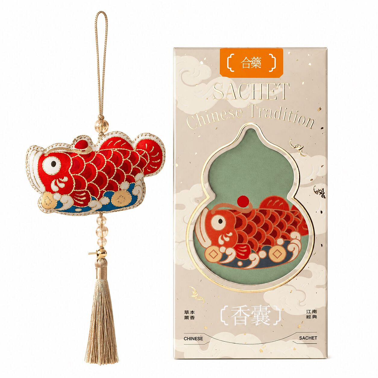 Chinese Traditional Sachet Mugwort Fish Hanging 1 each