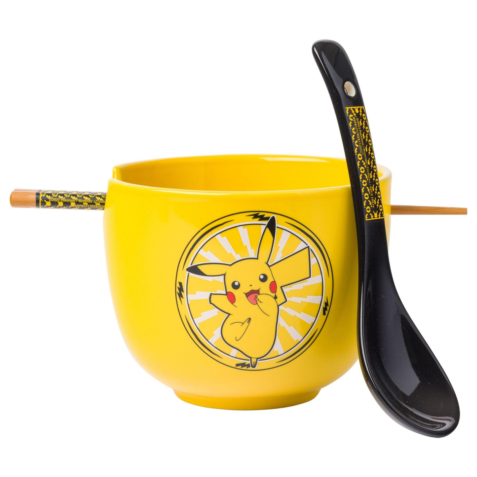 Get Pokemon Pikachu Electric Ceramic Ramen Noodle Rice Bowl Chopsticks