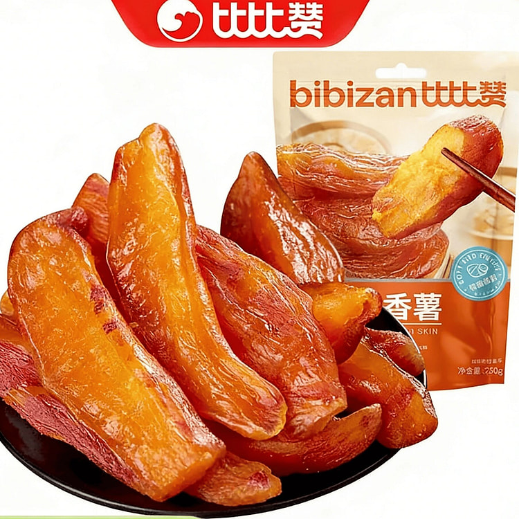 比比赞带皮小香薯开袋即食无蔗糖红薯干250g*1袋 250 克