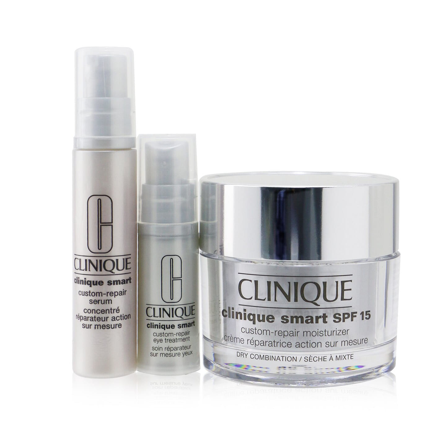 Clinique Skincare Specialists Clinique Smart Custom-Repair Set: Moisturizer SPF 15 50ml + Serum 10ml + Eye Treatment 5ml 3pcs 3 each