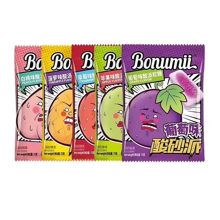宝奴咪 酸砂软糖5口味混合5袋 360 克