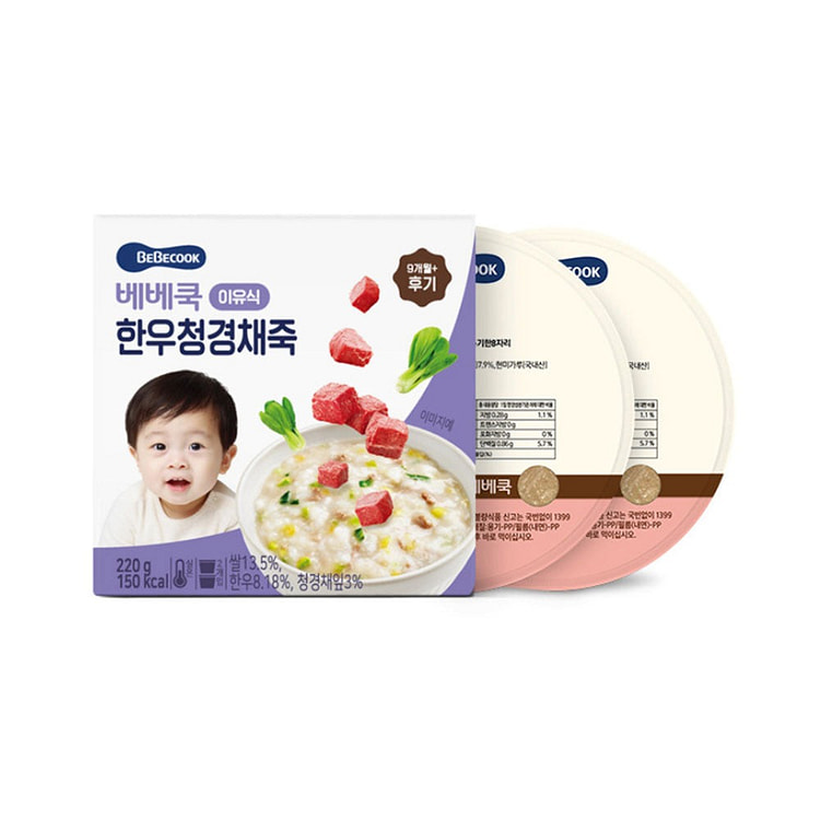 BeBecook Korean Beef, Bok choy Porridge 110g x 2p