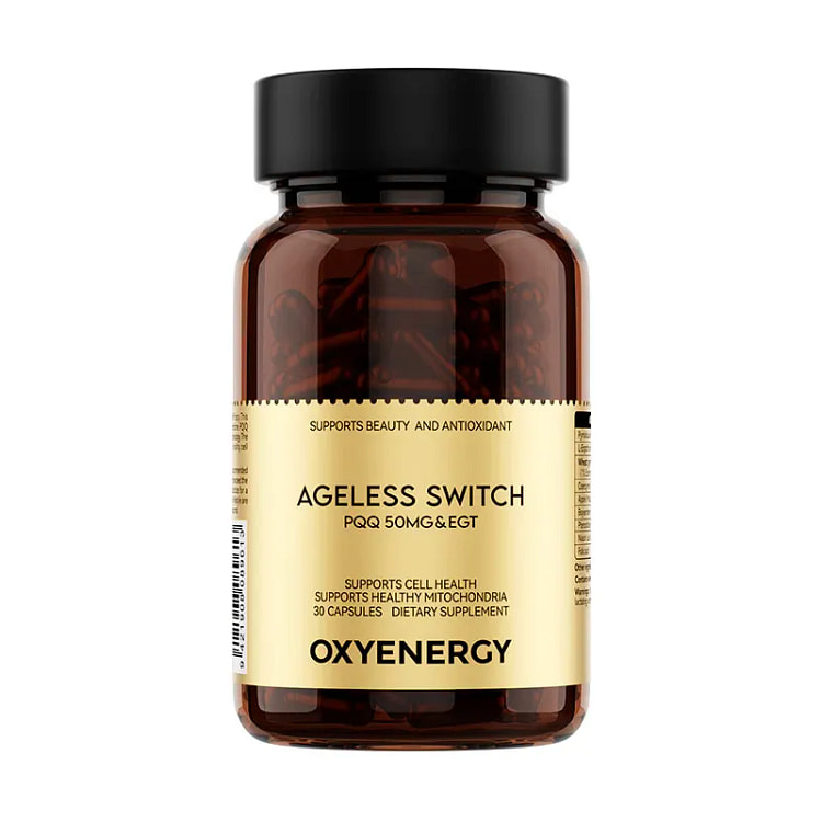 OXYENERGY Ageless Switch PQQ 50MG & EGT 30 Caps 1 bottle