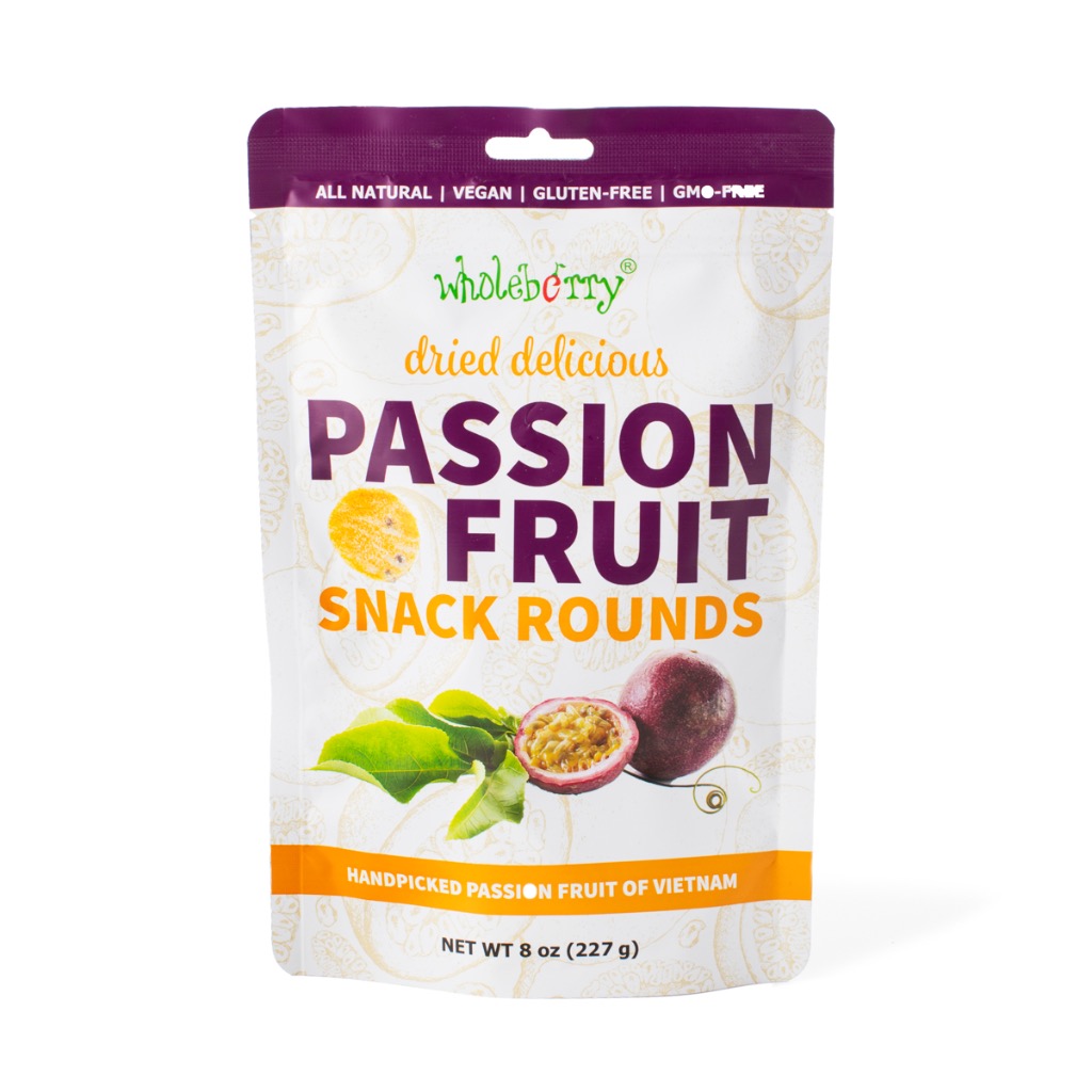 Get Wholeberry Dried Delicious Passion Fruit Snack Rounds Delivered