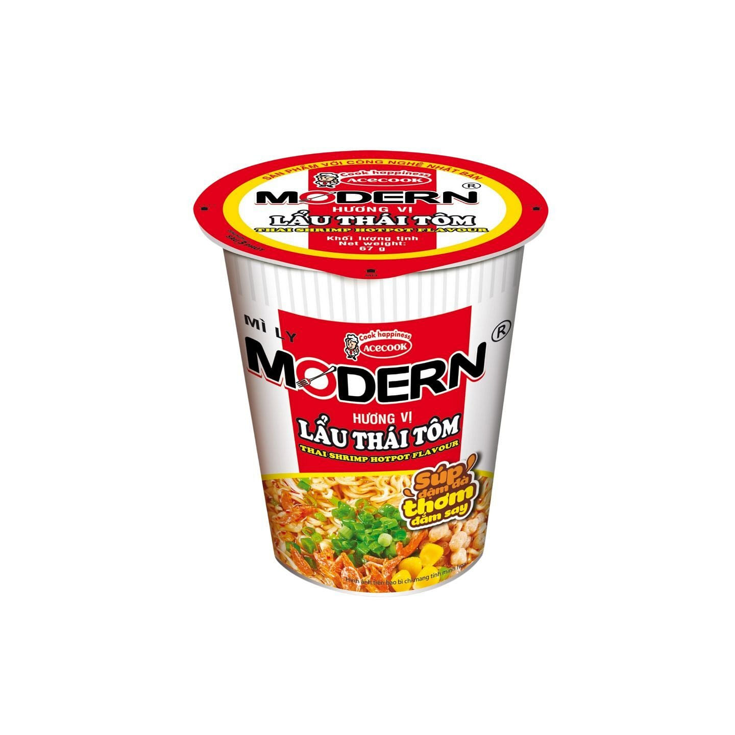 Acecook Thai Shrimp Hotpot Flavor Cup Noodle 65gr 1 each
