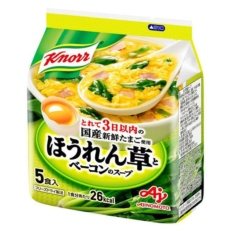 AJINOMOTO Instant Spinach Bacon Egg Soup 5 Packs 1 개