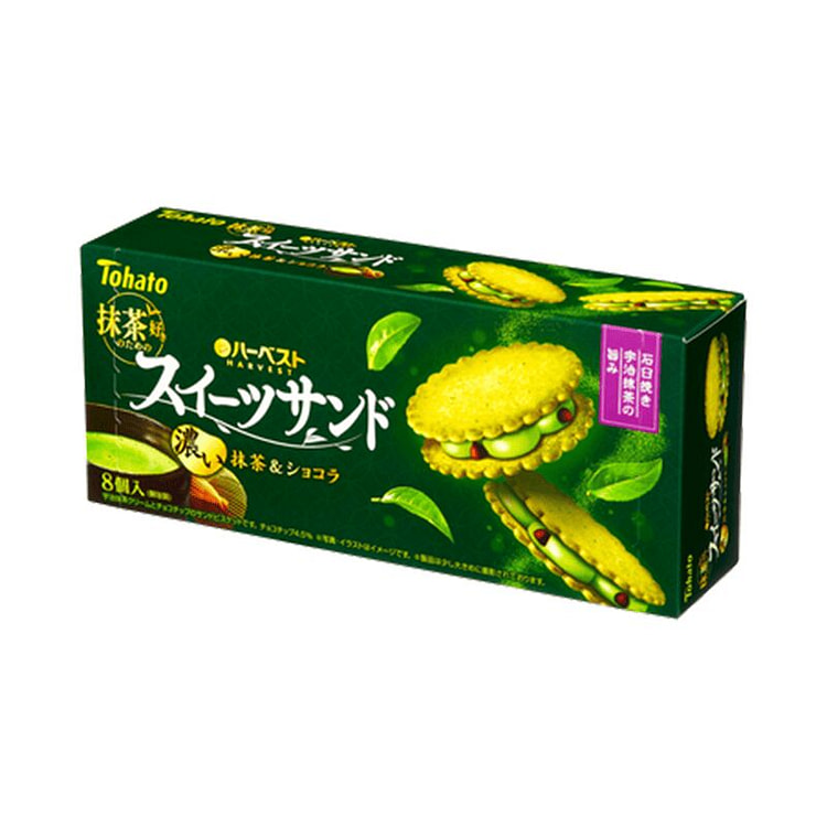 Tohato 夹心饼干 浓抹茶＆巧克力 8枚 1 份