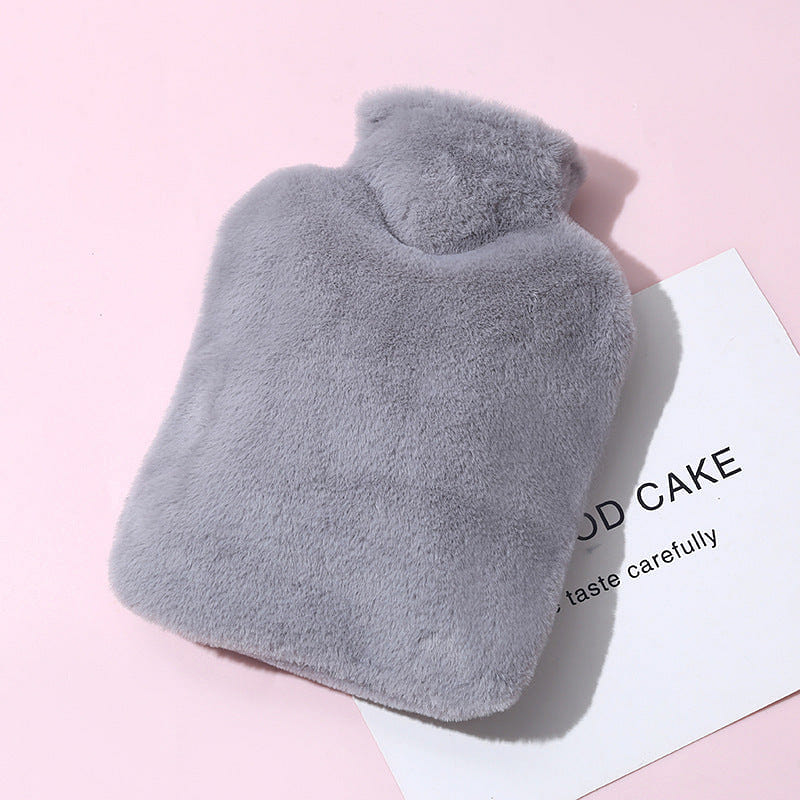 Faux Rabbit Fur Hot Water Bag Hand Warmer, grey2,2000ml 1 each