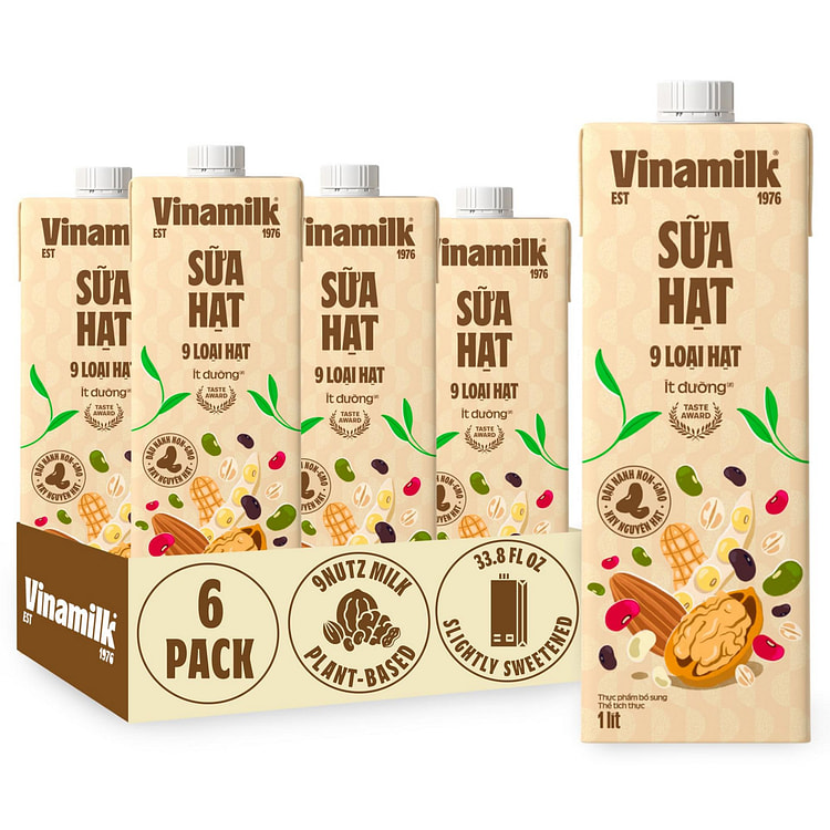 Vinamilk 9 Nutz Plant Milk - Pantry Set 33.8 fl.oz*6 boxes