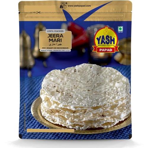 Yash Jeera Mari / Cumin Black Pepper Papad, 7 oz pack 7 oz