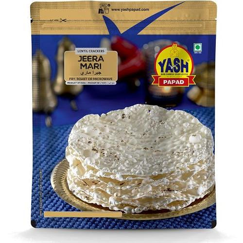 Yash Jeera Mari / Cumin Black Pepper Papad, 7 oz pack 7 oz