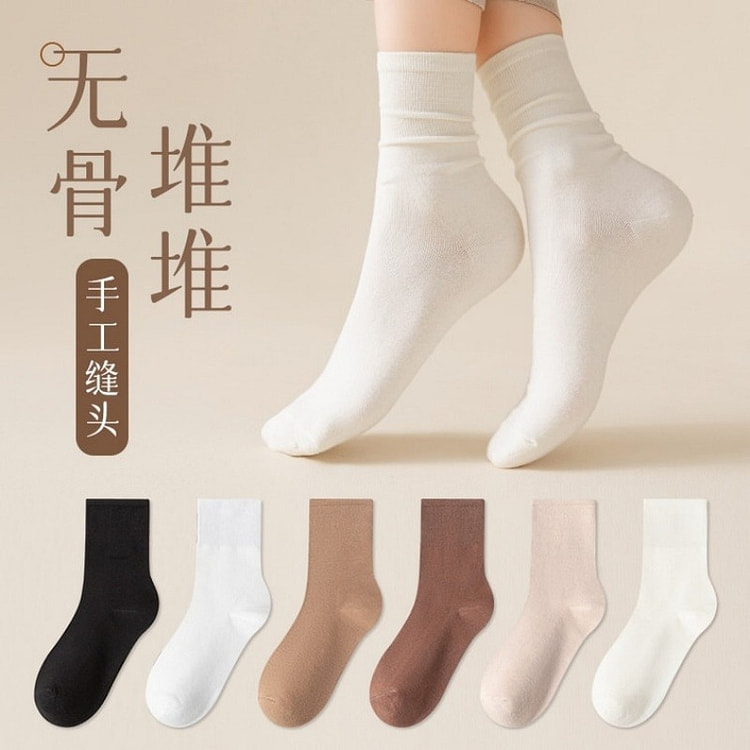 Women's boneless socks, thin mid-calf socks, mixed