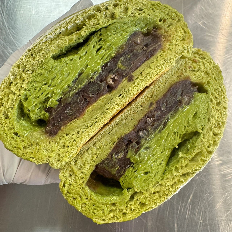 美国手作 抹茶红豆软欧包