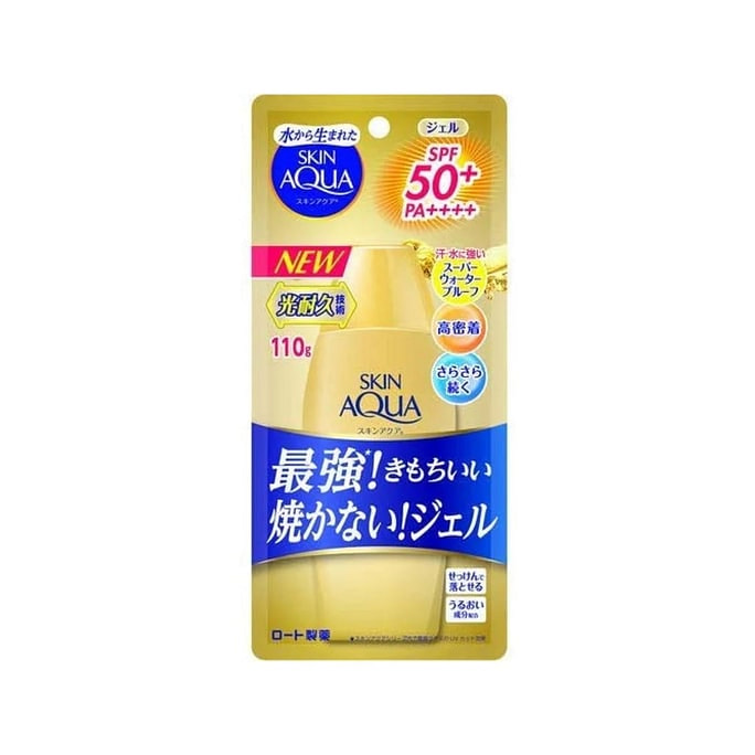 【日本直邮】ROHTO乐敦 SKIN AQUA 金瓶水润强效防晒霜 110g SPF50/PA++++