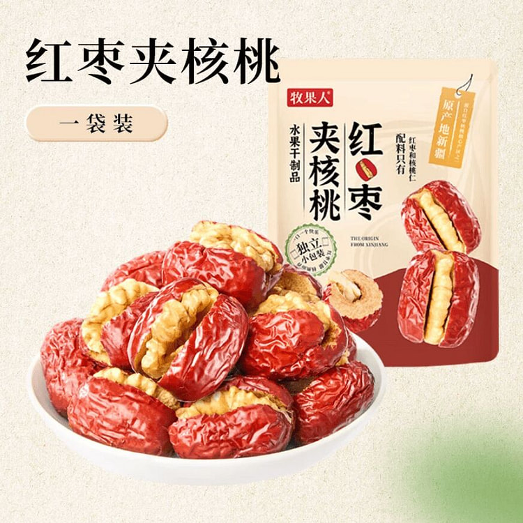 牧果人 红枣夹核桃休闲零食660g*1袋 660 克