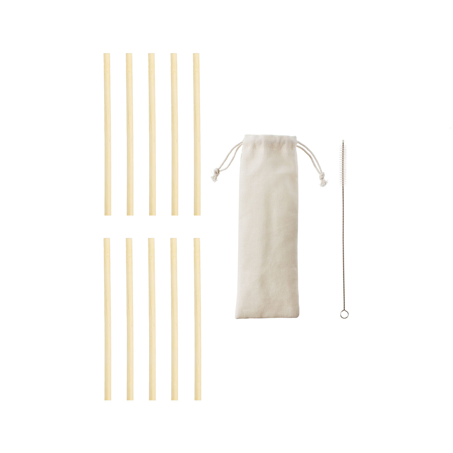 True Natural Bamboo Straws, Set of 10, Reusable & Biodegradable, Durable Eco-Friendly Accessories 10 count