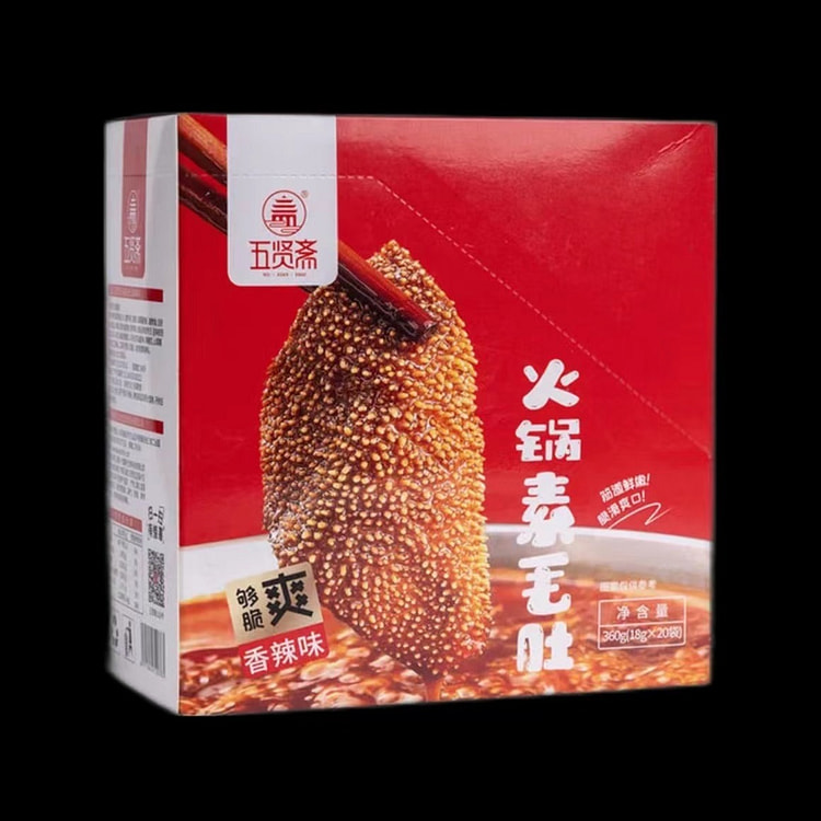 【五贤斋】火锅素毛肚 香辣味 20包1盒
