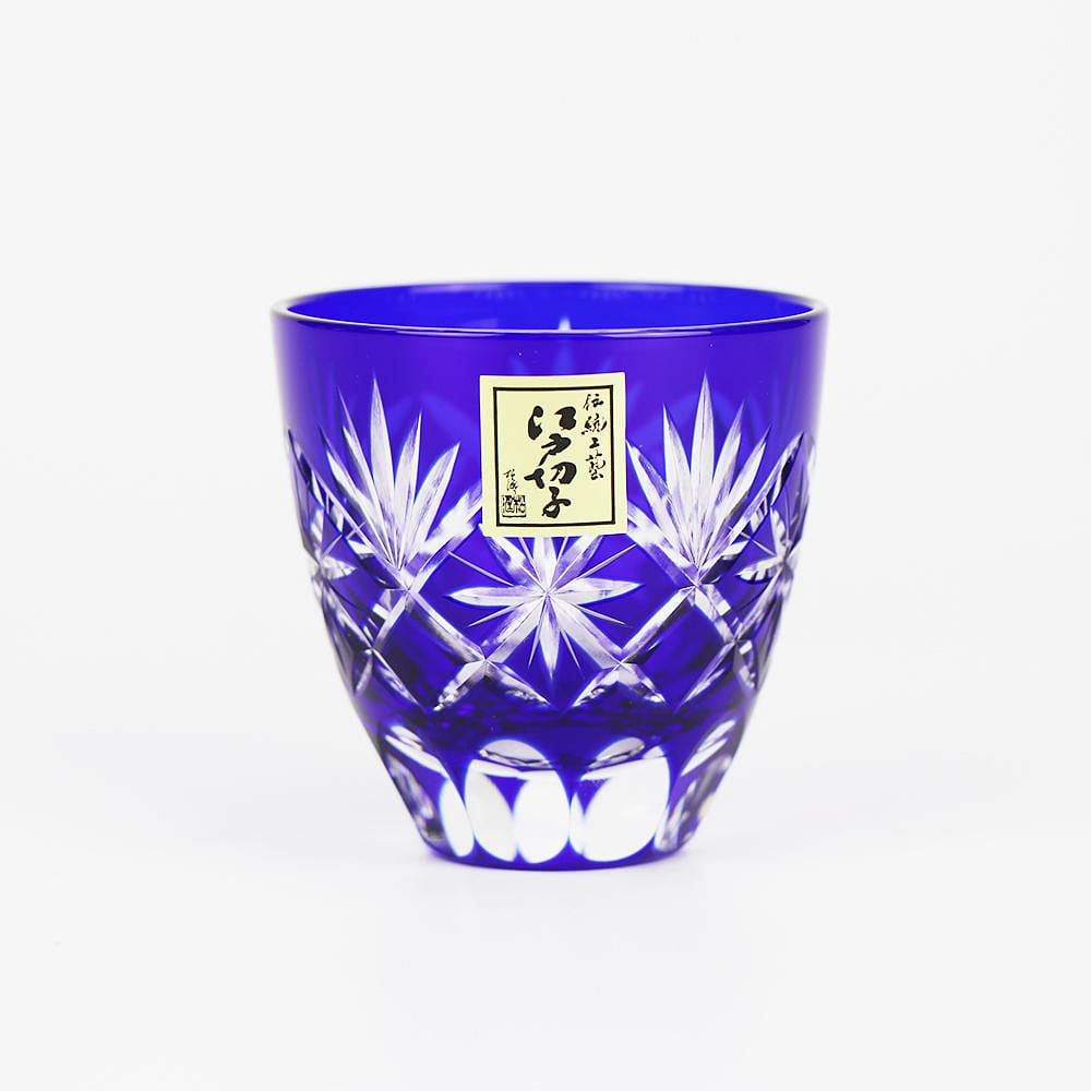 Tajima glass Sake Glass Collection Hoshi-mon (Blue, 2.54fl-oz) Made in Japan 1 개입