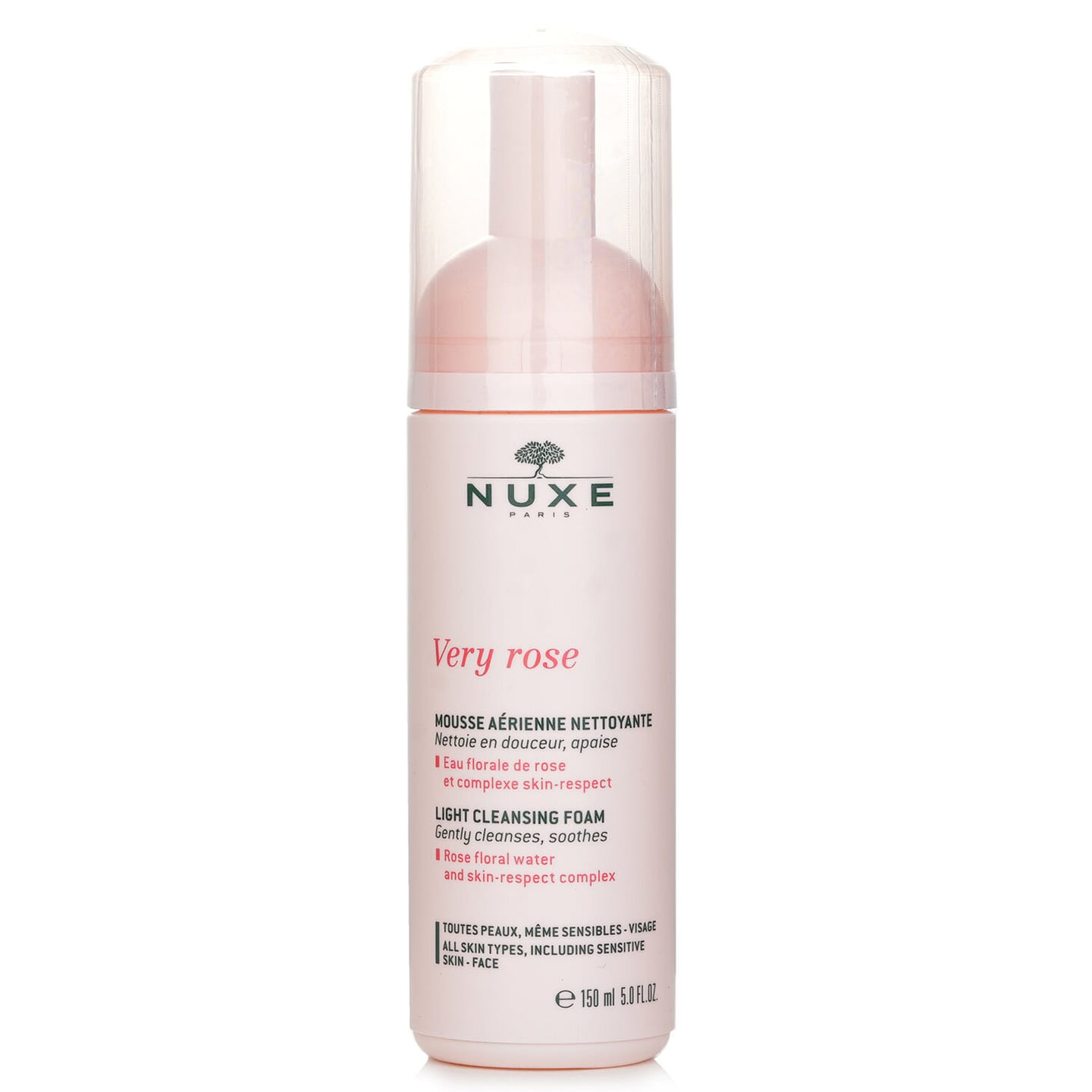 Nuxe Very Rose Lightweight Cleansing Foam – Suitable for All Skin Types 150 ml