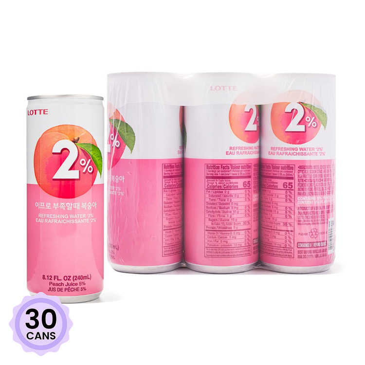 乐天 2%桃 240 毫升*30 罐