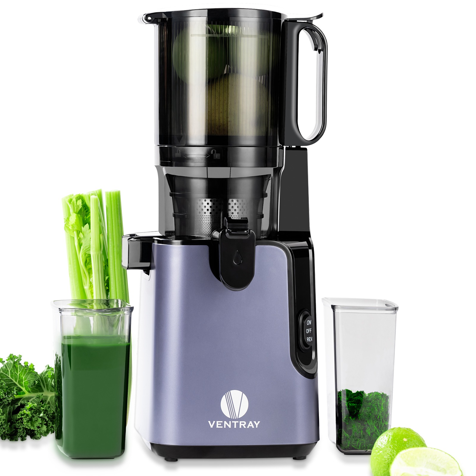 Ventray Cold Press Juicer, Large Feed Chute for Fruits & Vegetables - Purple 4400 g