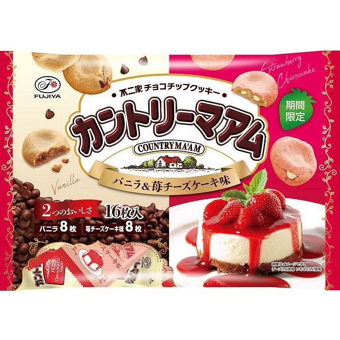 不二家 香草＆草莓芝士蛋糕味饼干 16枚 1 份