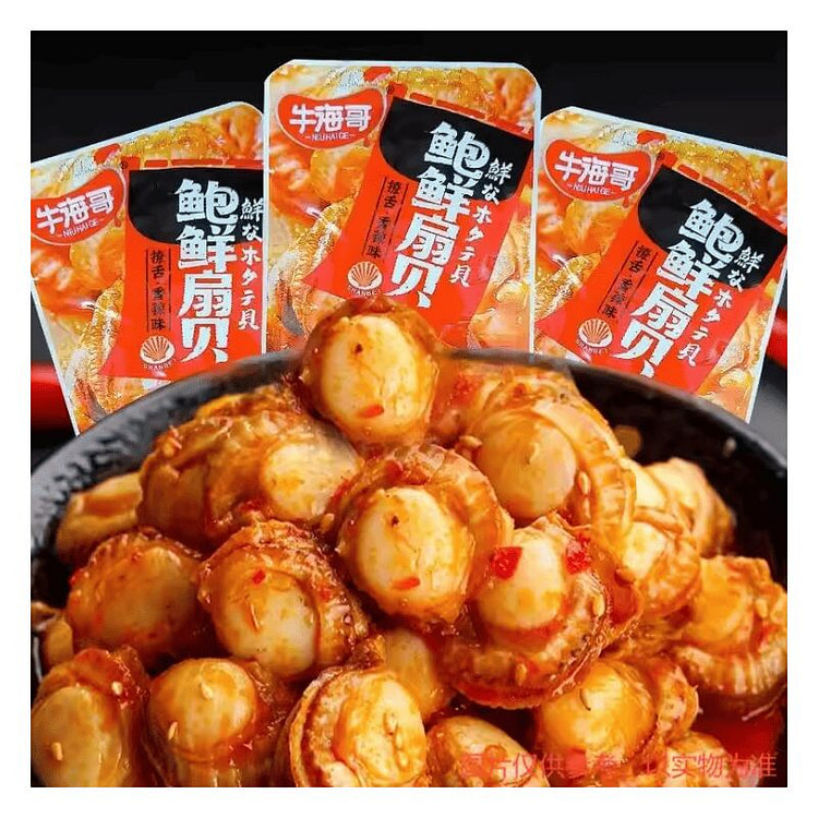 扇贝零食海鲜香辣扇贝肉开袋即食下酒菜12g*10包 120 克