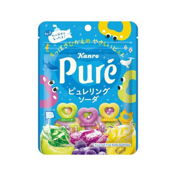 Kanro 苏打果汁软糖 蜜瓜&葡萄&橙子味 63 克