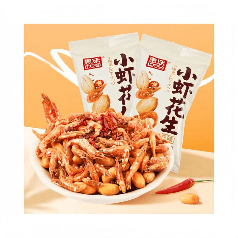 Huiwo Spicy Dried Shrimp with Peanuts 60g*1 Bag 60 g