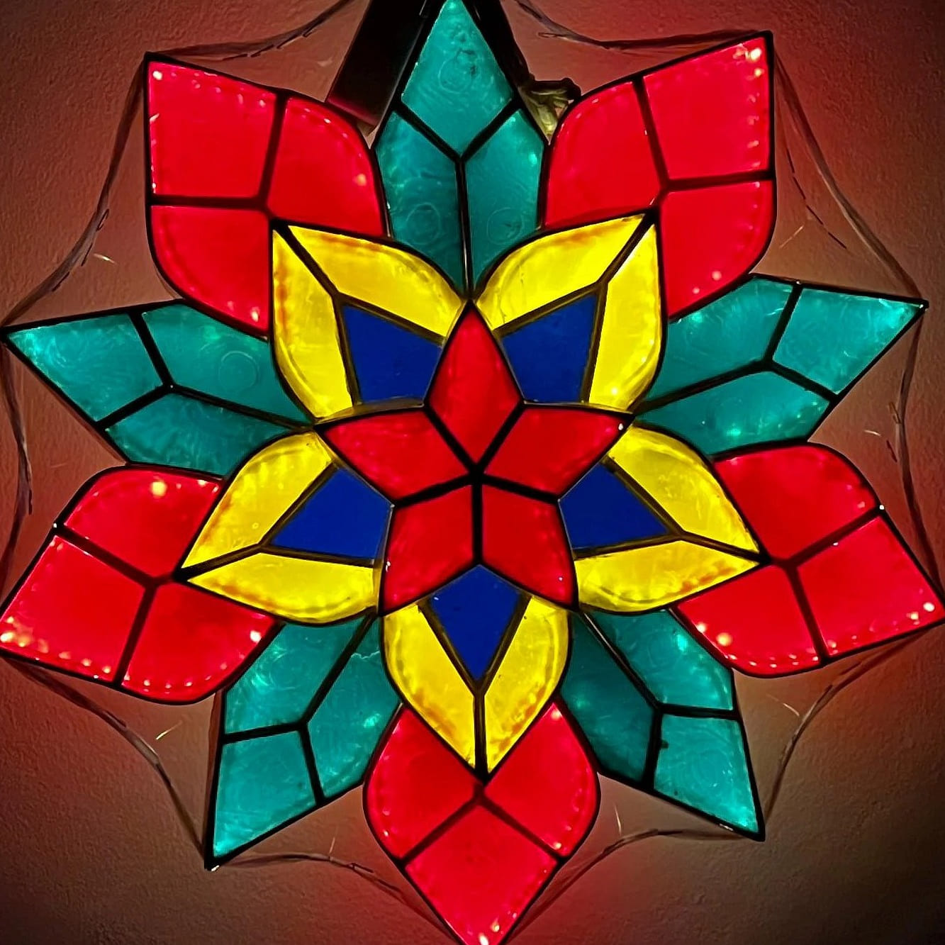 Sampaguita Capiz Parol -Colored LED 15 INCH 1 each