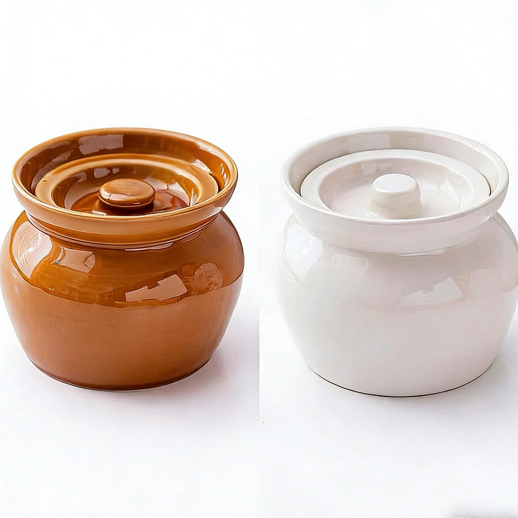 You Siju 400ml white brown crock stew 2 cups.