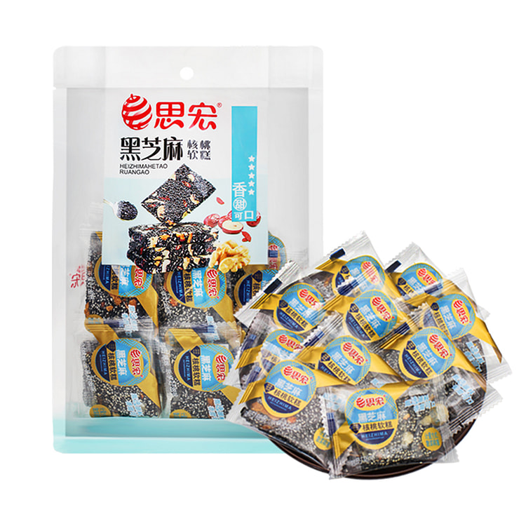 思宏 黑芝麻核桃仁软糕营养糕枸杞 200g*1袋装