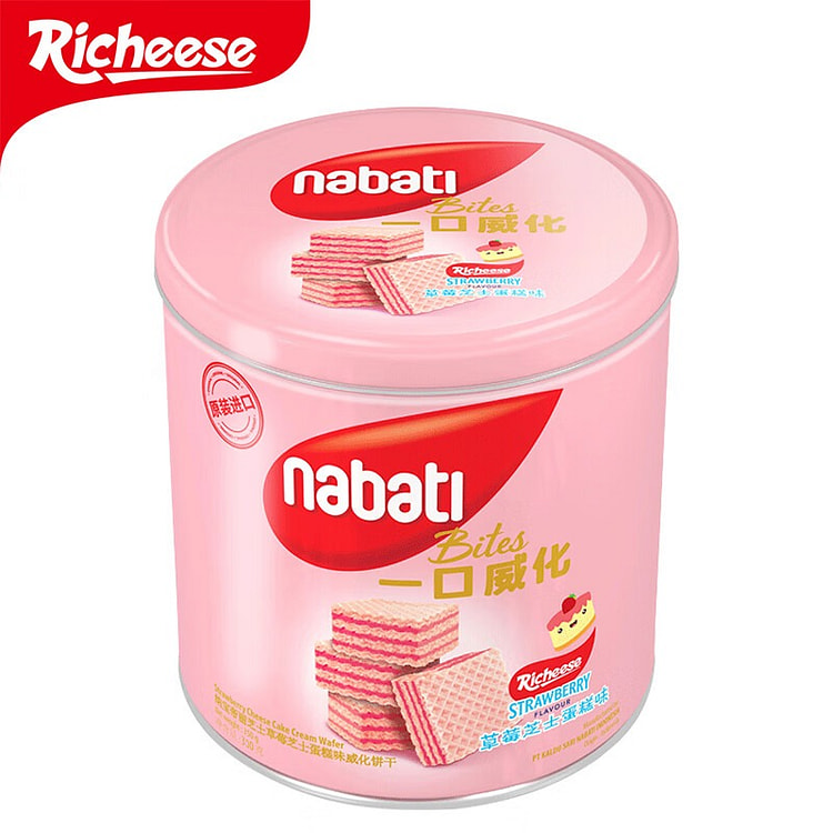 纳宝帝 丽芝士威化饼干罐装（草莓味） 300 克