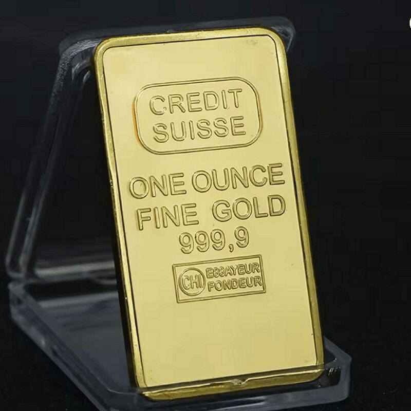 Replica 24ct Gold Plated CREDIT Layer Bullion Bar 1 count