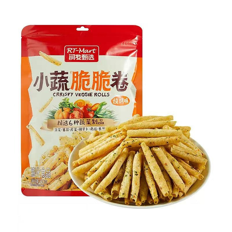 【美国仓直发】小蔬脆脆卷 烧烤味 蔬菜脆卷零食 150 克