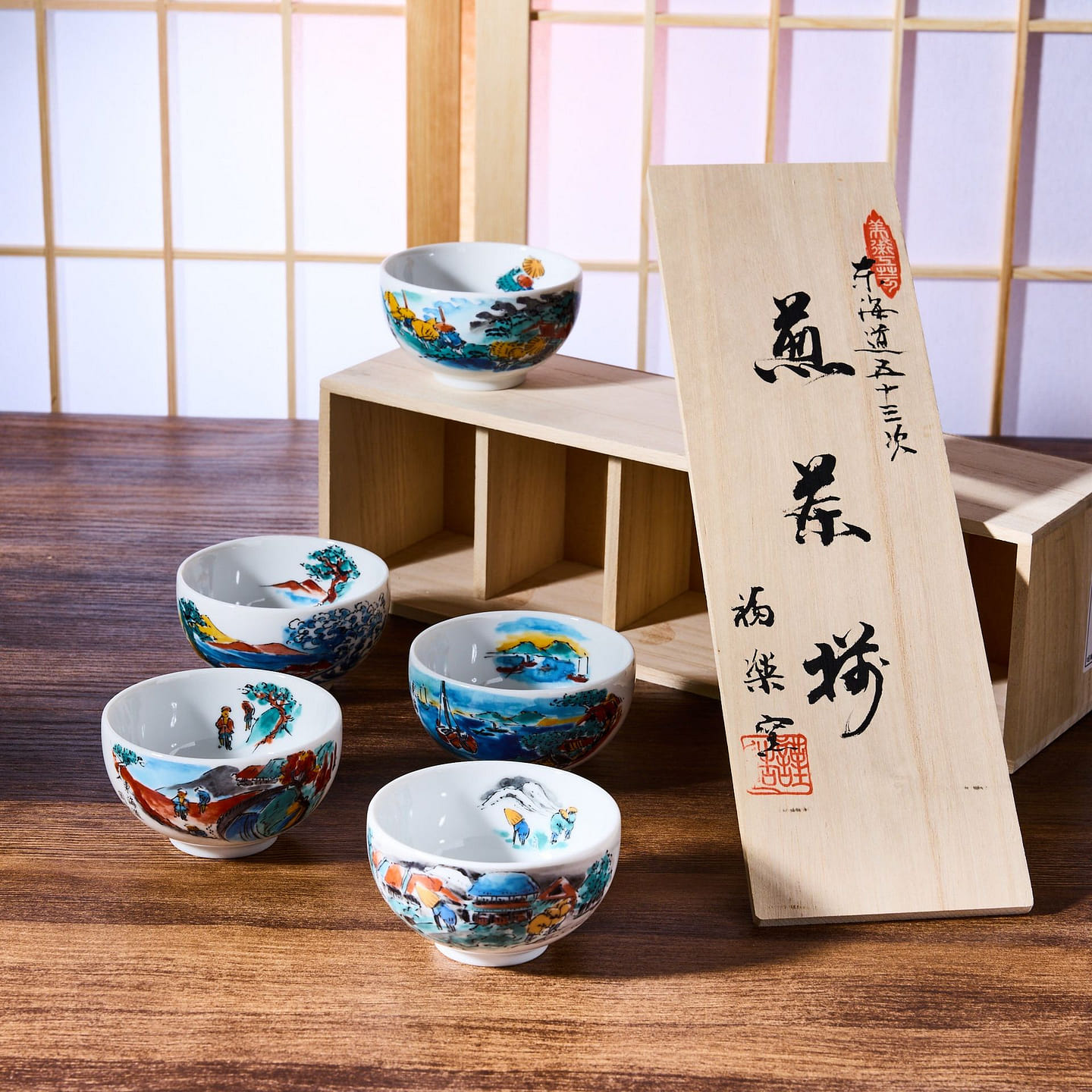 Ukiyo-e Sencha Teacup Set (5 pieces) 932 g
