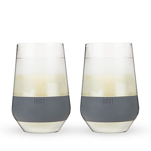 HOST Freeze XL Cooling Cup in Double Walled Insulated Freezable Drink Chilling Tumbler with Freezing Gel, 12 Ounces – Set of 2 | Grey 12 oz