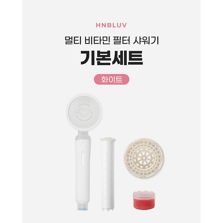 HNBLUV 多功能维生素过滤淋浴喷头套装 白色 1 箱