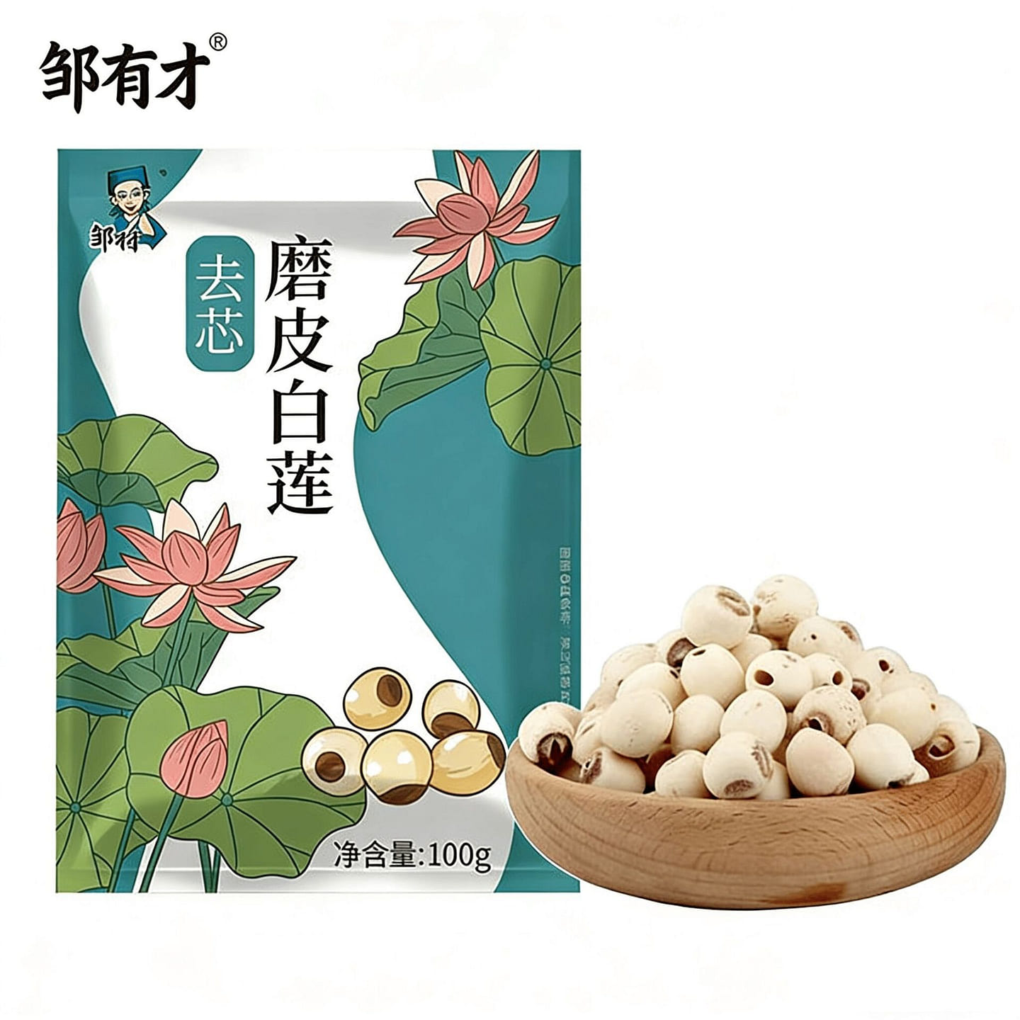 Zou Youcai White Lotus Kernel Lotus Seeds 100 g
