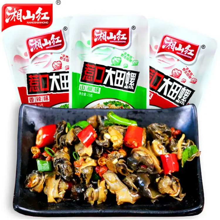 湖南特产湘山红惹口大田螺即食休闲小吃75g