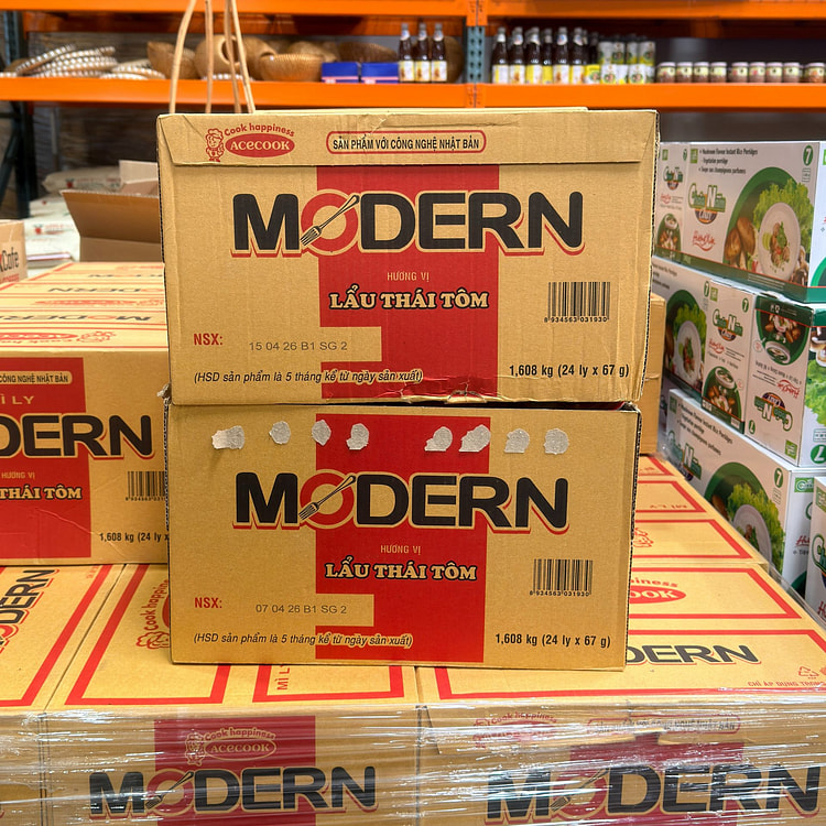 Modern Thai Shrimp Hotpot Cup Noodles 24 cups 1 case
