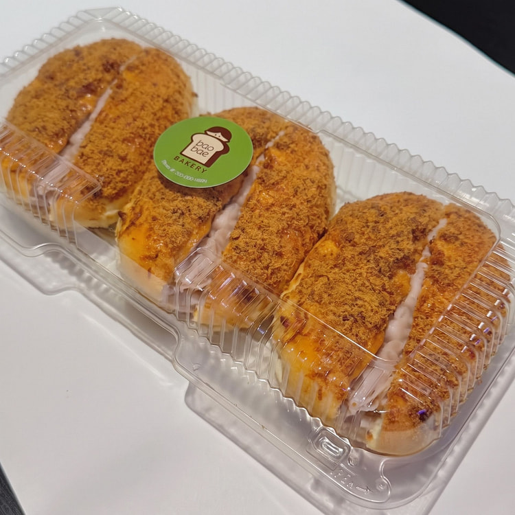 Pork Floss Bun w/ Taro 3pcs in Plastic Box 1 count