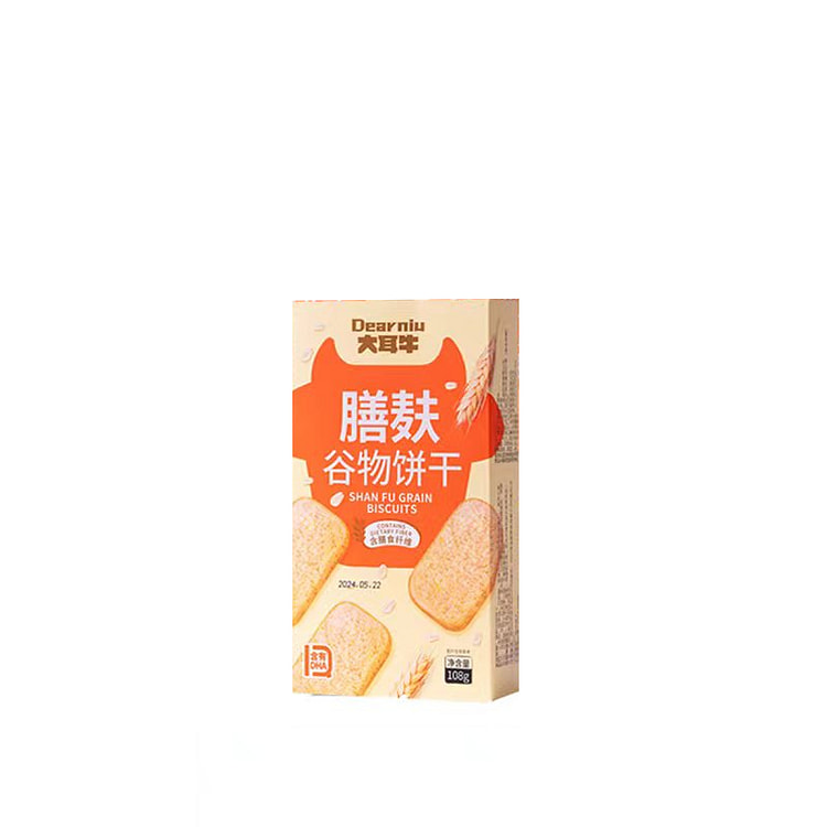 大耳牛膳麸谷物饼干粗粮低糖代餐饱腹108g*1盒