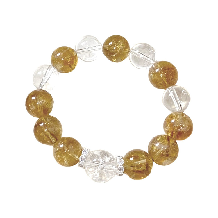 Nat Rutilated-Clear Quartz Bracelet,F 1 each